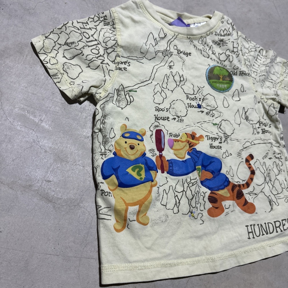 Vintage Kids Tigger Short Sleeve Shirt 4T Pooh Disney Y2K All Over Print - Picture 2 of 9